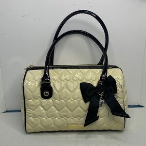Betsey Johnson Be mine quilted hearts satchel